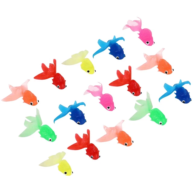 15 piezas Fake Fish Aquarium Ornament Floating Simulation Goldfish (mezclado
