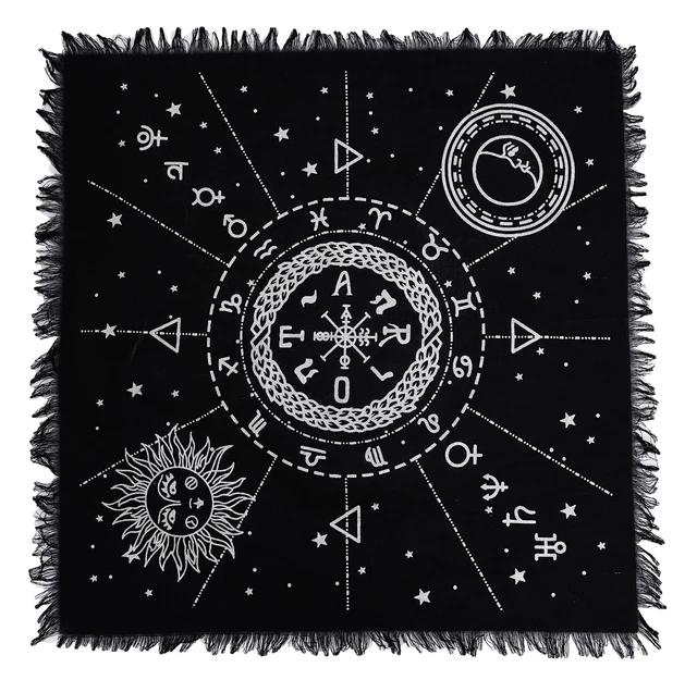 Table Cloth Napkin Tarot Altar Cloth 24 x 24 Inches Spiritual Frings