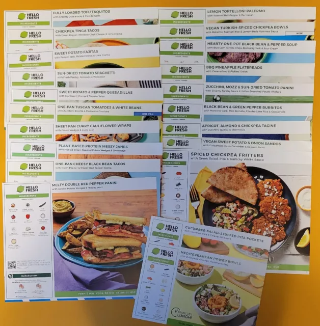 21 Hello Fresh Recipe Cards Vegetarian Delicious Mexican Italian Sandwiches