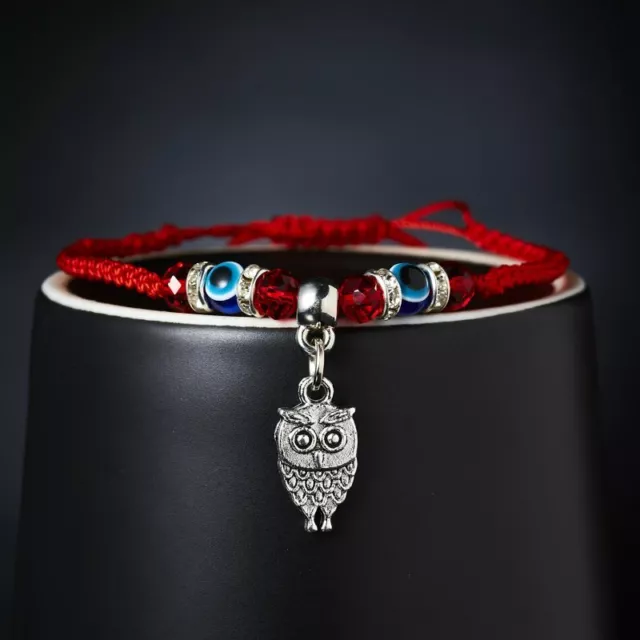 Fashion Turkish Lucky Evil Eye Owl Bracelet Handmade Braided Bangle Rope Jewelry