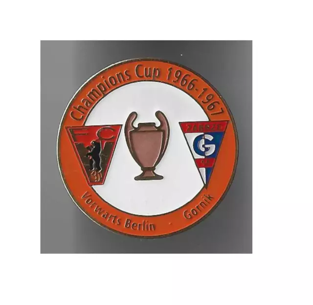 football pin badge Gornik Zabrze Poland - Vorwärts Berlin Germany 1966-1967 #1