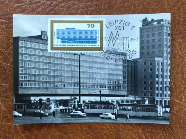 Maximumkarte DDR Mi. 1129, 800-Jahr-Feier Leipzig-Hotel Stadt Leipzig, ESST