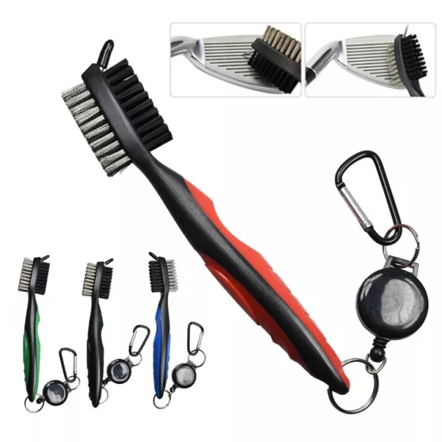 Golf Club Brush and Groove Cleaning Tool Cleaner Hook To Bag For Iron Wood Clubs