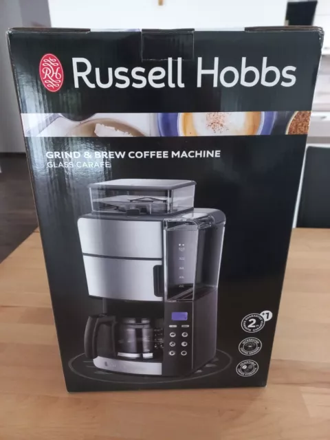 Russell Hobbs Grind & Brew 1000W Filter-Kaffeemaschine Mahlwerk - Schwarz/Silber