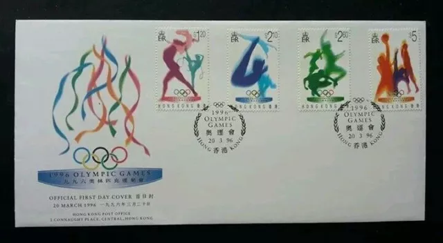 Hong Kong Olympic Games 1996 Sport Gymnastics Basketball (stamp FDC)