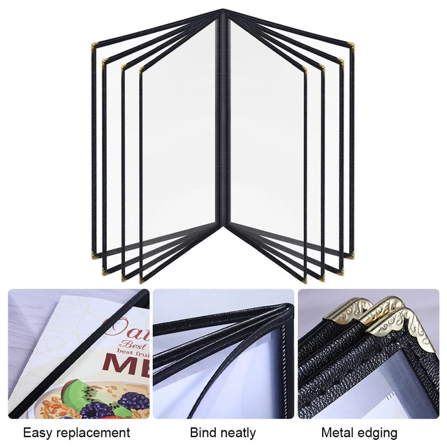 American Style A4 Menu Cover - 2/4/8 Pages Facing Heavy Duty Display
