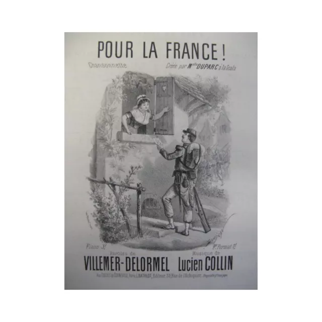 COLLIN Lucien Pour la France ! Chant Piano XIXe
