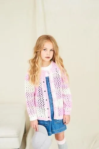 Stylecraft 10047 Child Girls Chunky Cardigan Jumper Easy Knitting Pattern