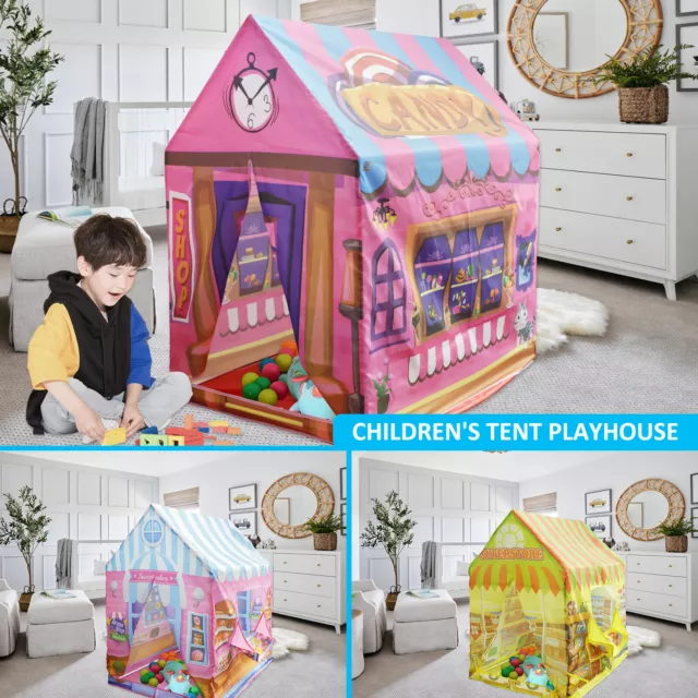 Kids Playhouse with Roll-up Door Colorful Cute Playhouse Tent Large Size qitwb