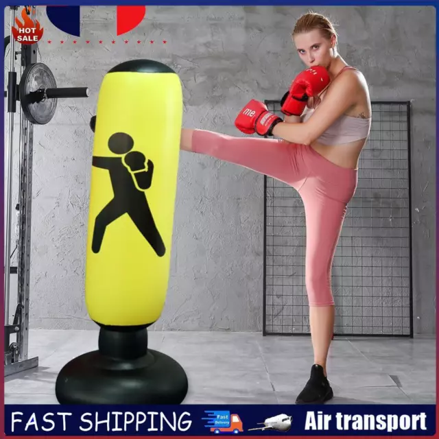 Inflatable Punching Bag Boxing Sandbag Fitness Stress Relief Toy (Yellow) FR