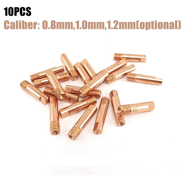 10pcs MIG MAG Welding Torch Contact Tips Aperture Gas Nozzle MB-15AK M6x25mm