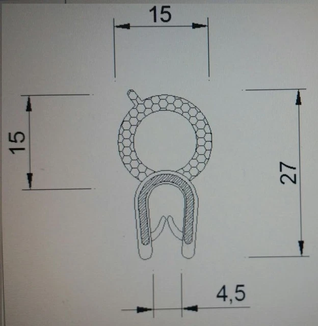 Ruban d'étanchéité SOURCING MAP 1Pcs 1m Longue pour Bords 7,5-8mm 12mm