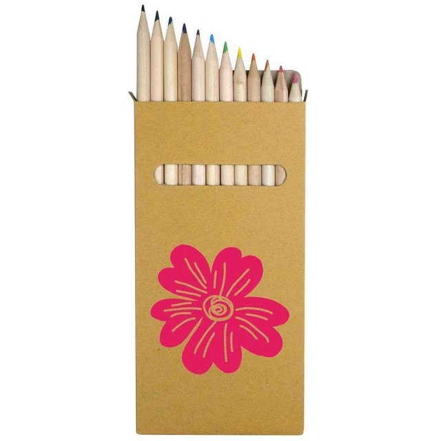 12 x 'Designer Blume' lang 178 mm Buntstifte/Bleistift Set (PE00051109)