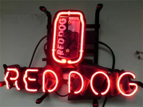 New Red Dog Brewing 14"x10" Light Lamp Neon Sign Handmade Man Cave Bar Decor