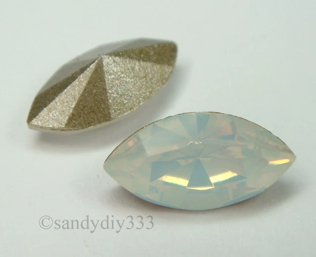 6x SWAROVSKI #4228 Ópalo Blanco 10x5mm XILION Navette Lámina PIEDRA CRISTAL