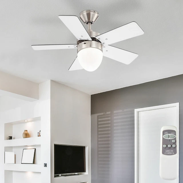 Ventilatore A Soffitto Con Luce LED Dimmerabile E Telecomando - 33cm Silenzioso
