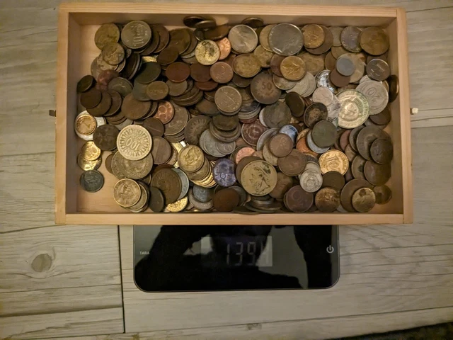 Konvolut Münzen aus aller Welt ca. 1,4 Kilogramm Lot Sammlung Sammler
