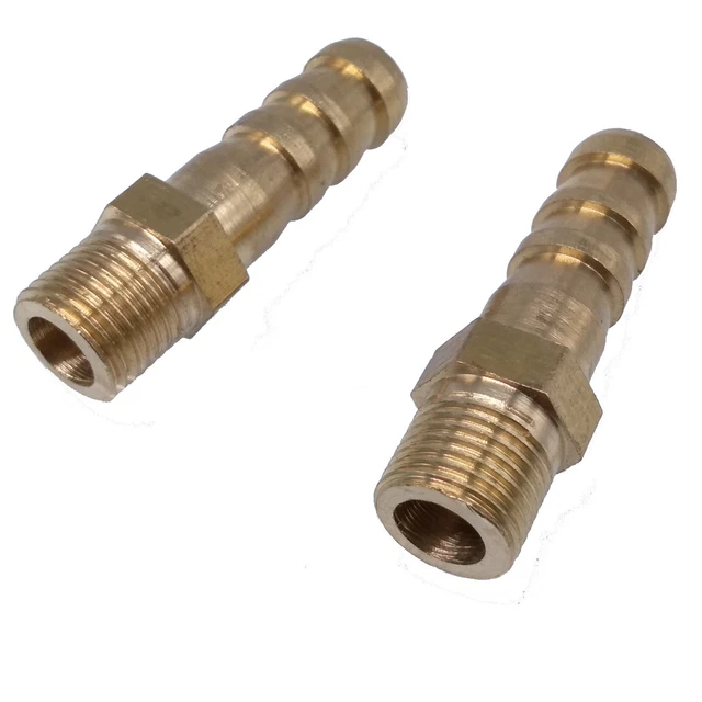 Brass Male-to-Male 3/8 In End A Diameter Threaded Fittings BSP Brass Female Thread Fitting X Barb Hose Tail End Connector 1/8 BSP-to-BSP Brass 3/8 In End B Diameter Threaded Fittings - Foto 10