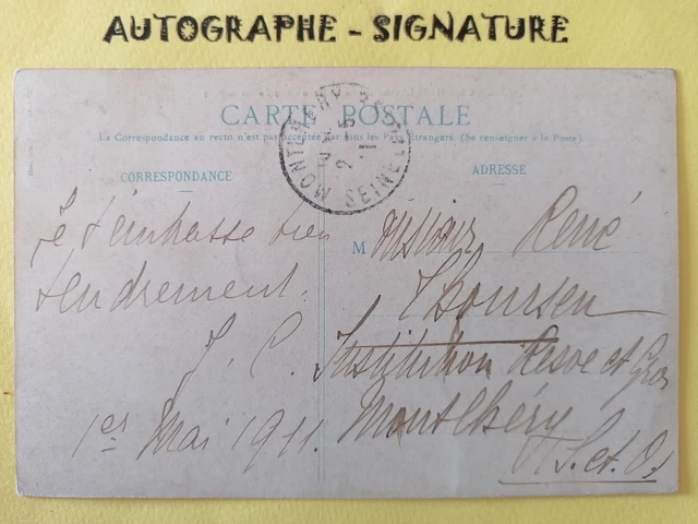 1911 CPA MOUCHY le CHATEL Le CHÂTEAU Sent to René THOMSEN Artist Painter