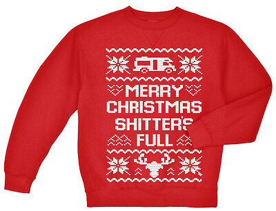 Ugly Christmas sweater gift for men funny sweatshirt merry xmas shitters full