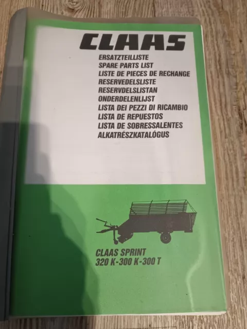 Claas Sprint 320 K 300 T Ladewagen Ersatzteilliste spare parts  KN