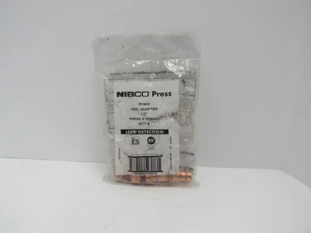 Nibco PC603 Fem Adapter 1/2" Press x Female Pack of 5