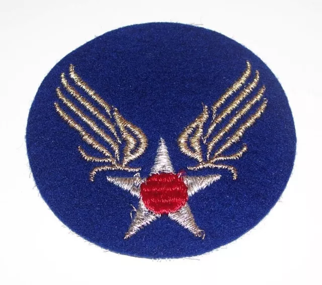 Original Tinsel Bullion On Wool Ww2 Aaf Army Air Force Hq / Command Patch