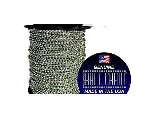 thumbnail image 2 of #6 Stainless Steel Ball Chain - 100 Ft Spool With 100 Couplings, 3.2mm Beads, USA Made 2 of 12