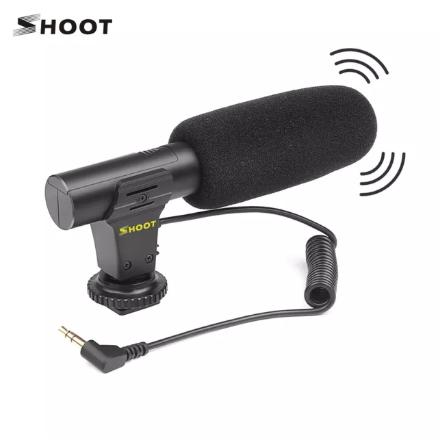 SHOOT Condenser Stereo Microphone MIC for DSLR Camera Smartphone Camcorder K7R3