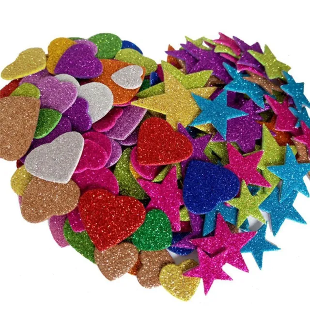 Size Color Birthday Heart Shapes Foam Glitter Wedding Decoration Party Stickers