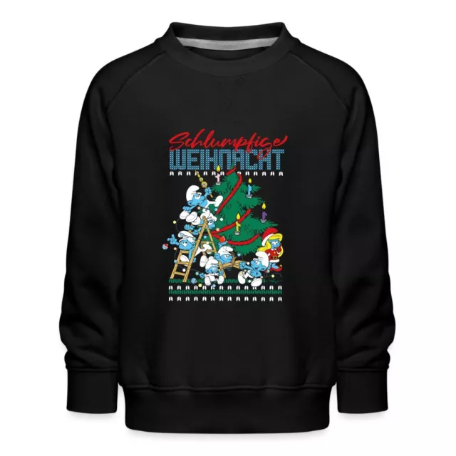 Die Schlümpfe Schlumpfige Weihnachten Ugly Christmas Kinder Premium Pullover