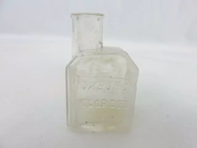 Small Apothecary Bottle Foxboro Recorder Ink The Foxboro Company w/ Corner Spout