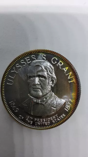 Franklin Mint Sterling Ulysses Grant President Coin 32.3 Grams