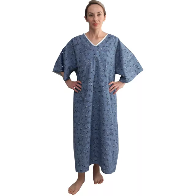 3 Pack - Hospital Patient Gown, IV, Tieside w/Telemetry Pocket, Size Medium - XL 3