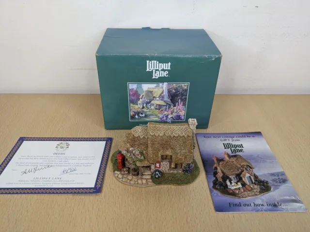 Vintage Lilliput Lane Penny's Post Cottage 1995 Sammlerstück + Urkunden verpackt toll