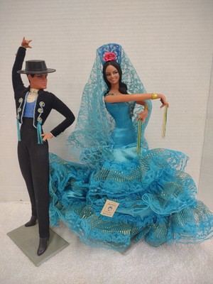Marin Chiclana Genuine Spanish Flamenco Dancer Dolls Set 13" Male Female Vintage