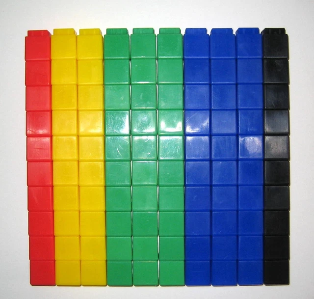 MATH MANIPULATIVES UNIFIX CUBES 100 Piece Lot Interlocking Count Sort