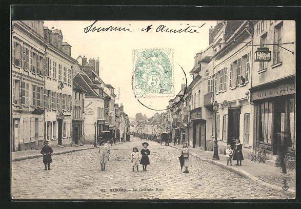 CPA Gisors, La Grande Rue, des enfants