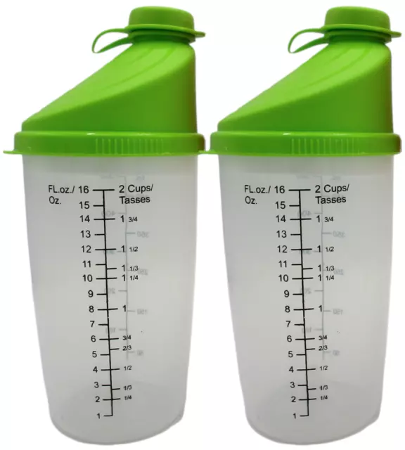 Paquete de 2 botellas de agua agitadoras de proteínas tazas mezcladoras libres de BPA 2 verdes
