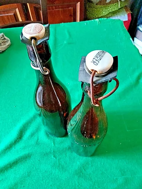 Lotto due bottiglie di birra vintage  Poretti Wuhrer