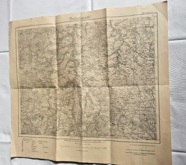 alte Landkarte Bl. 469  Annaberg M 1:10000 Königl. Sächs. Generalstab 1880
