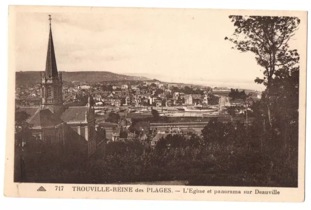 CPA 14 - TROUVILLE (Calvados) - 717. L'Eglise et panorama sur Deauville