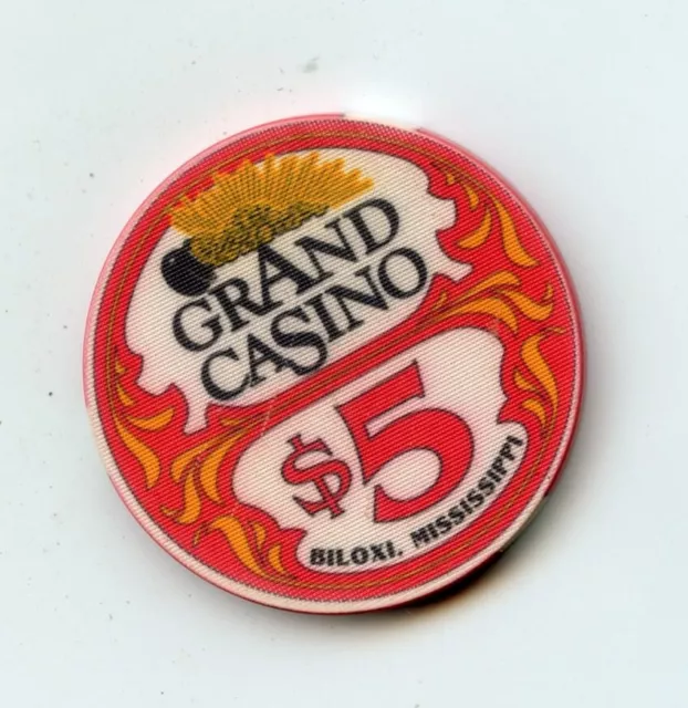 5.00 Chip from the Grand Casino Biloxi Mississippi Ceramic