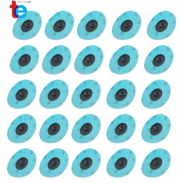 Grinding Disc 3" 36 Grit Aluminum Oxide Roll Lock Die Grinder Sanding 25 Pieces