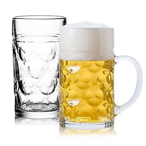 Glass Beer Stein Mugs Jumbo Mugs,German Glass Beer Mugs With Handle