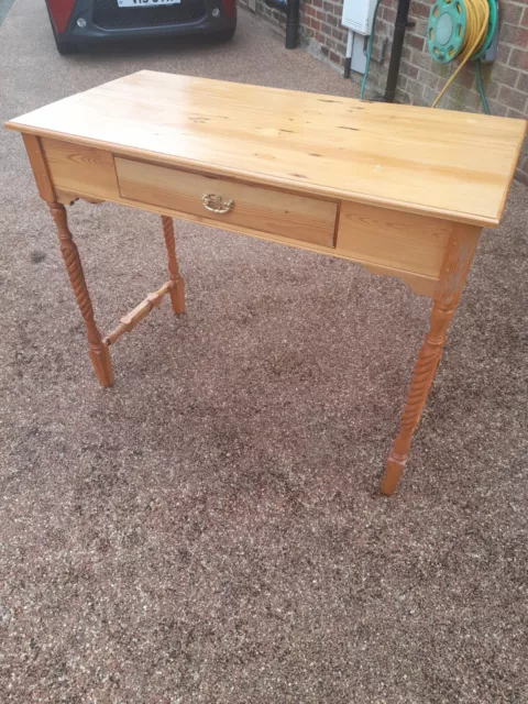 pine console table with drawer