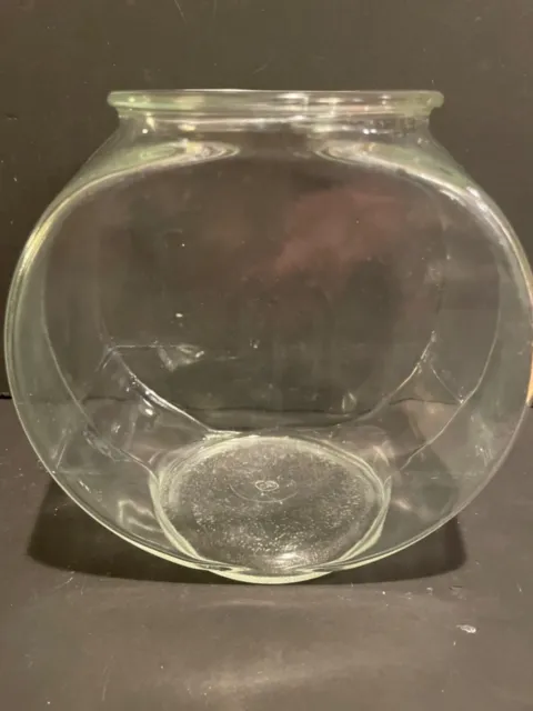 Vintage Small 7” Beta Fish Bowl Tank Hand Blown Glass