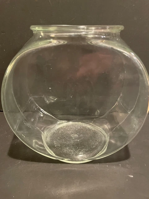 Vintage Small 7” Beta Fish Bowl Tank Hand Blown Glass