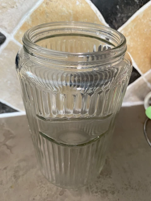 Vintage Original 1930s Hoosier Cabinet Ribbed Coffee Canister Jar No Lid