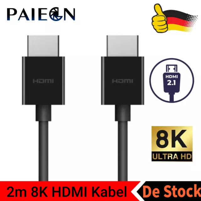 Paiegn 2.1 HDMI 8K Kabel High Speed 48Gbit/s Ethernet eARC UHD HDTV HDR10 PS5 2m